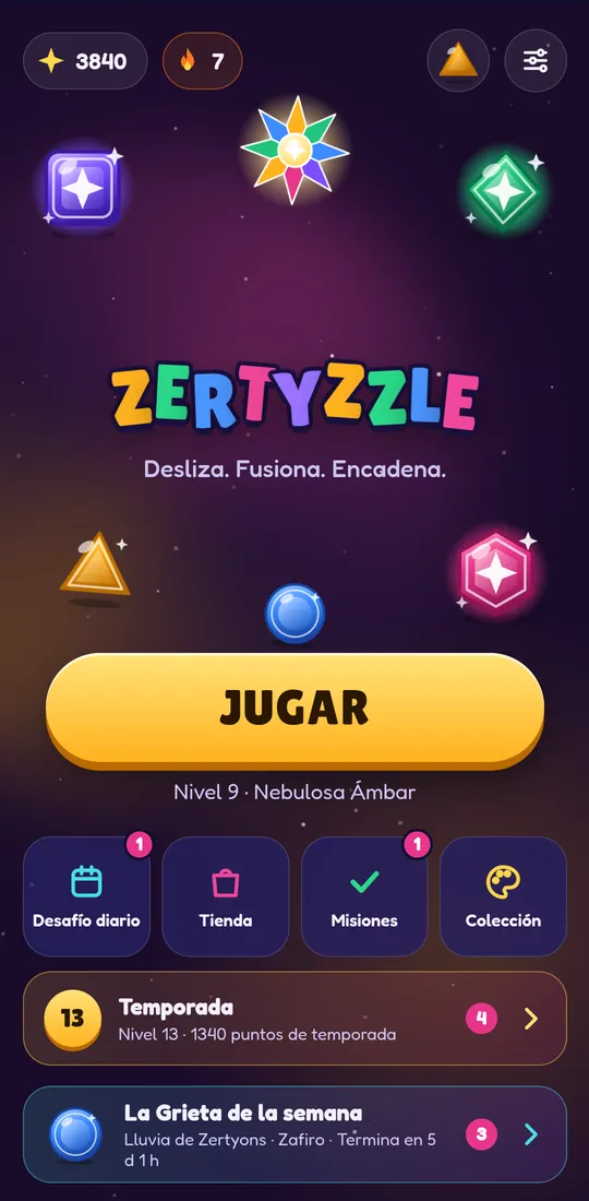 Captura de pantalla de Zertyzzle: Desafío semanal y ligas de 30 jugadores