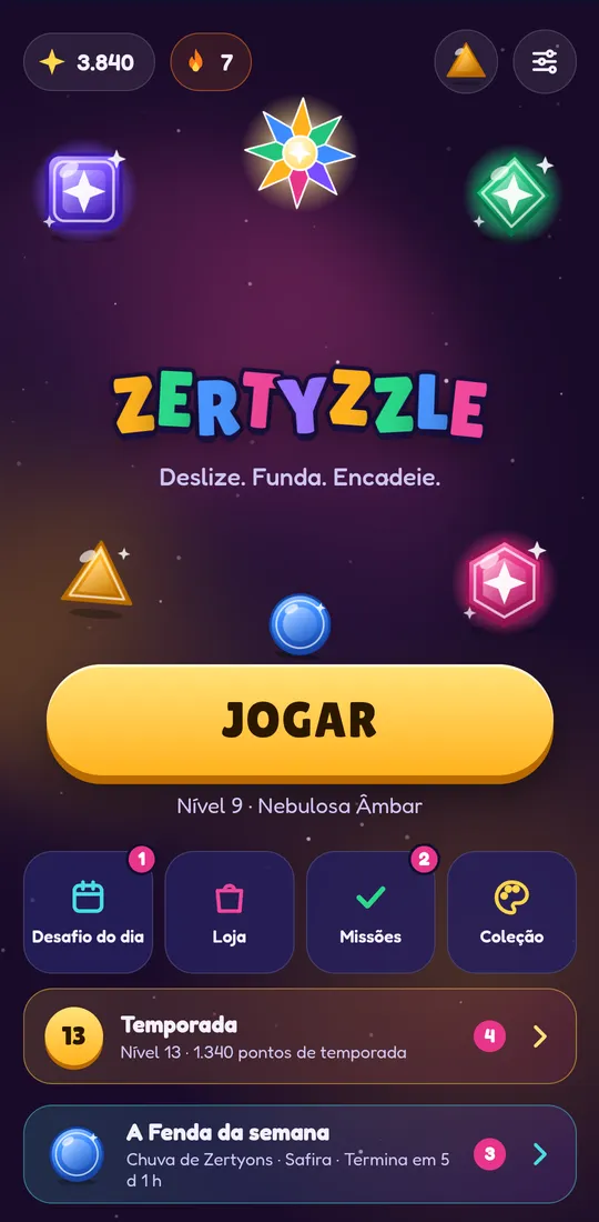 Captura de ecrã de Zertyzzle: Desafio semanal e ligas de 30 jogadores
